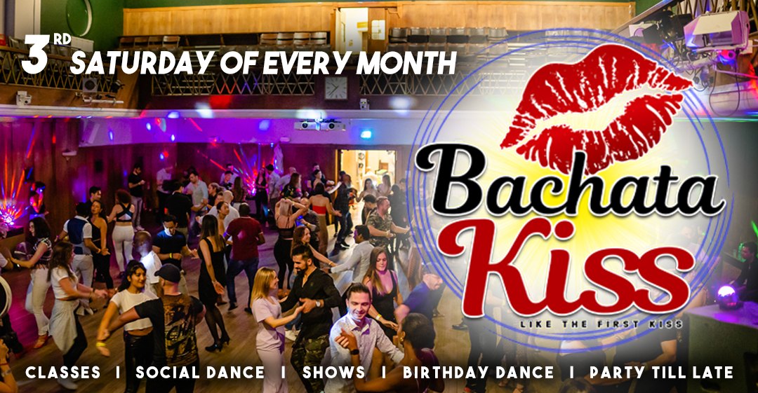 Poster graphic for Bachata Kiss