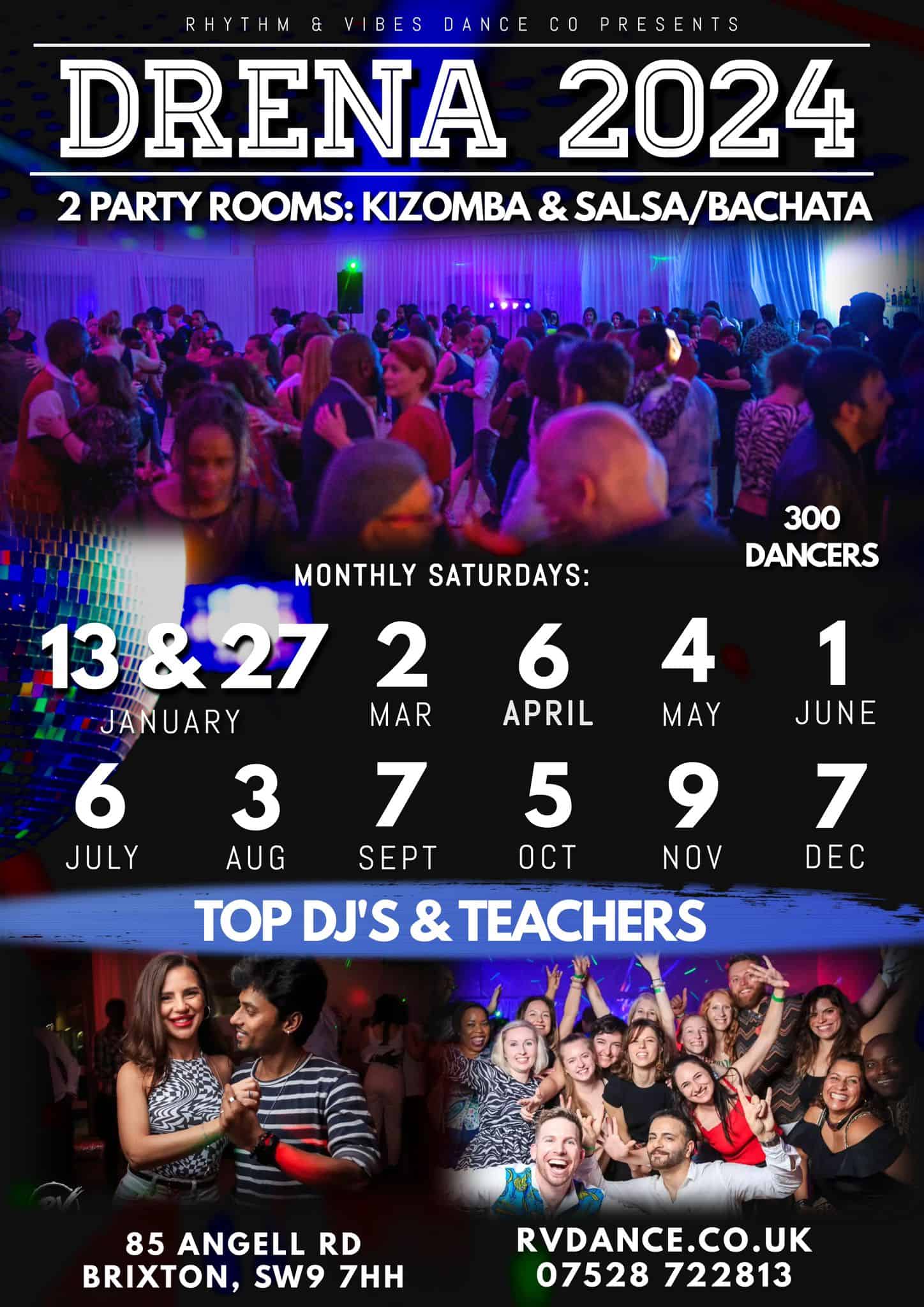 Poster graphic for Drena events in 2024