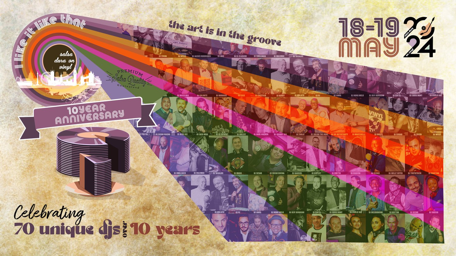 Poster graphic for I Like It Like That's 10 year anniversary weekender