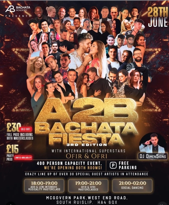 Poster graphic for A2B Bachata Fiesta 3rd Edition
