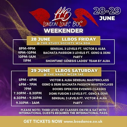 Poster graphic for the LLBOS Summer International Weekender