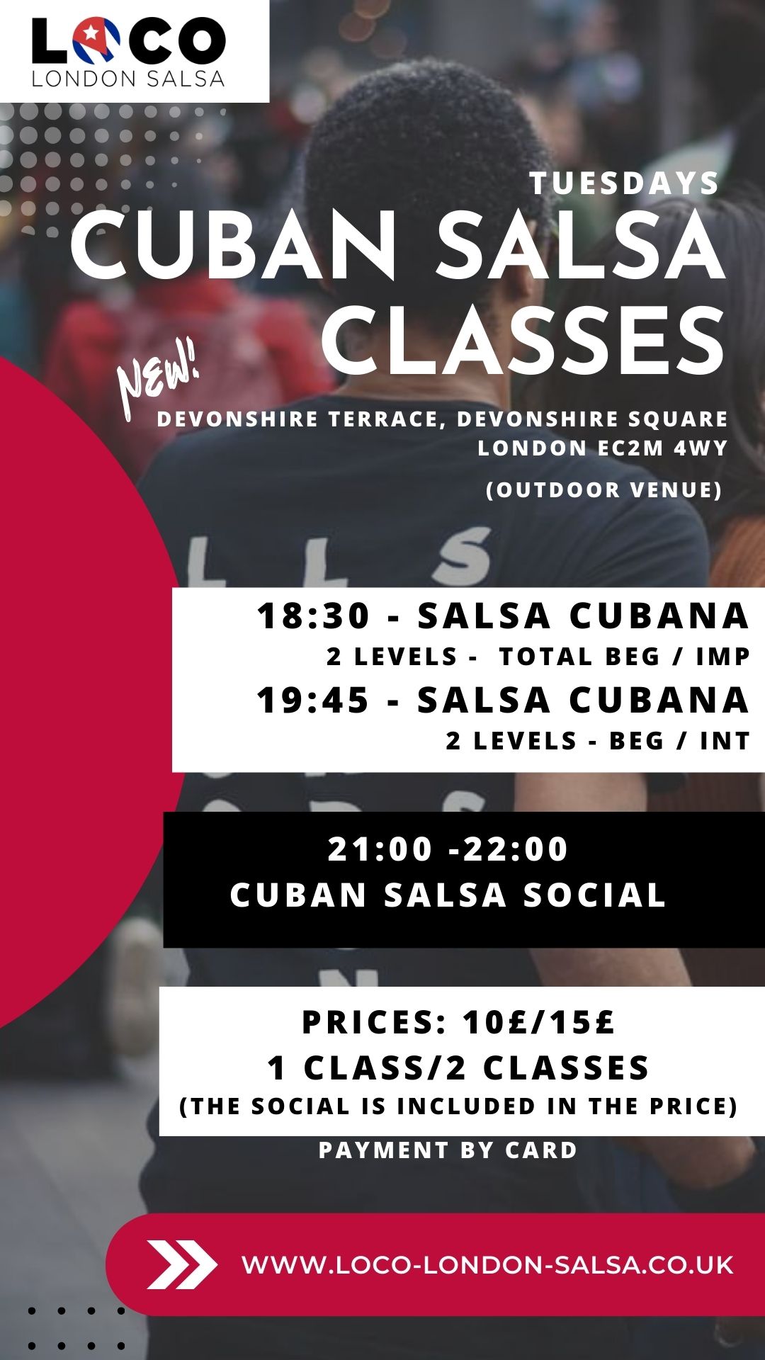 Poster graphic for Loco London Tuesday Classes