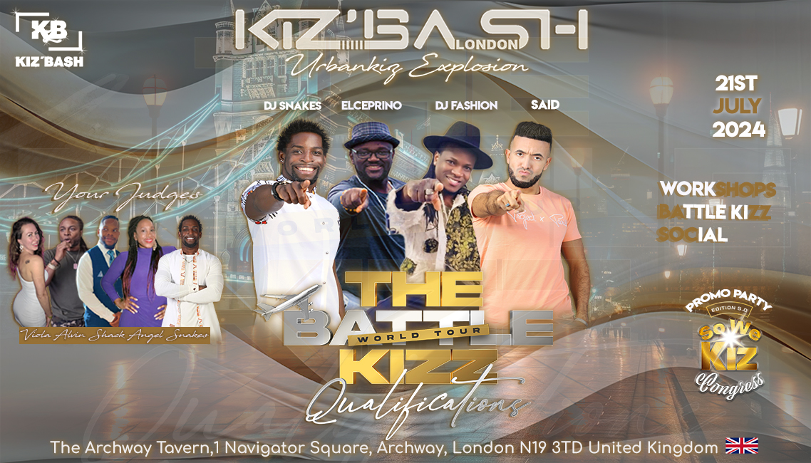Poster graphic for Kiz Bash July Edition