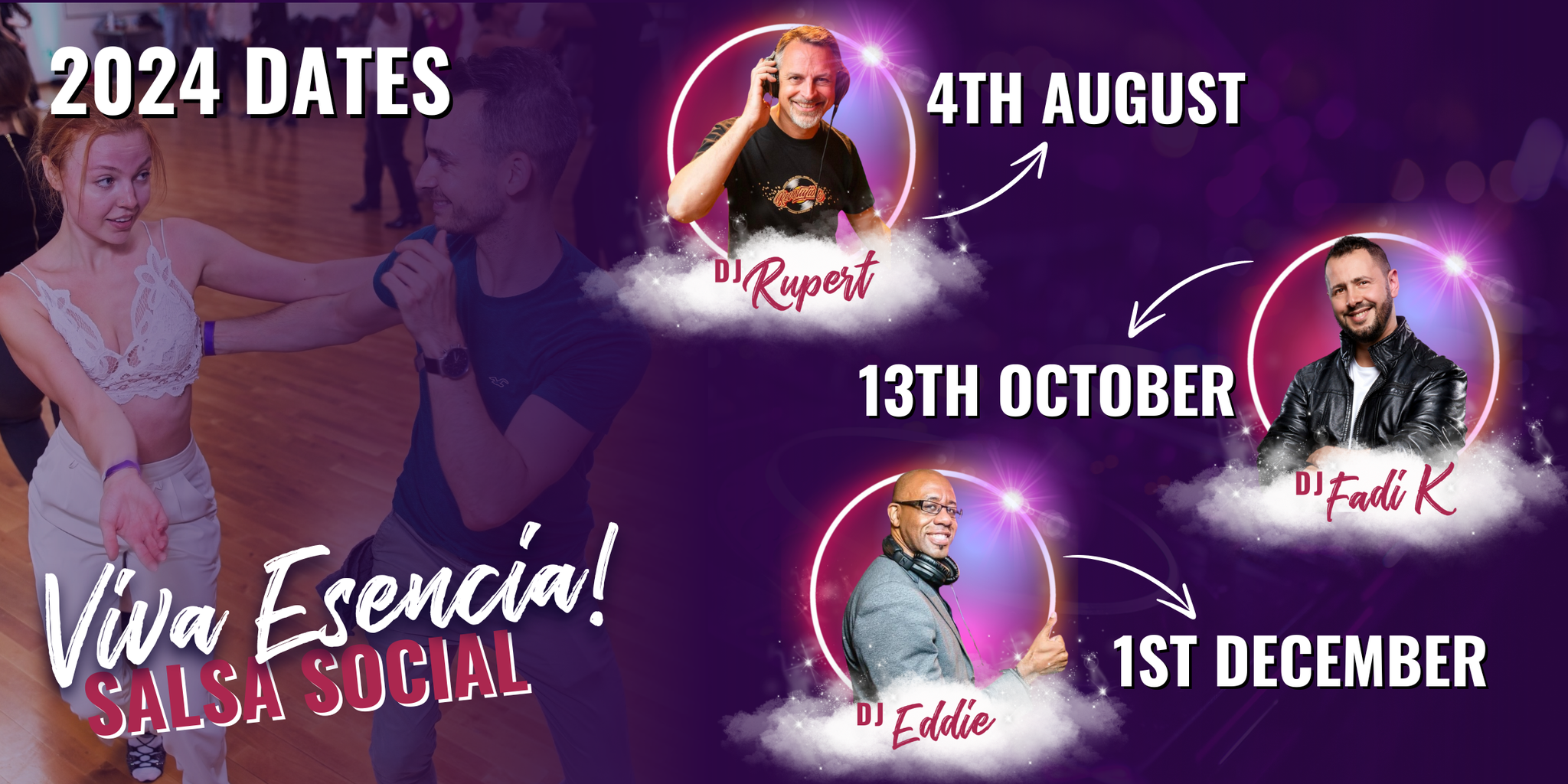 Poster graphic for Viva Esencia dates in 2024