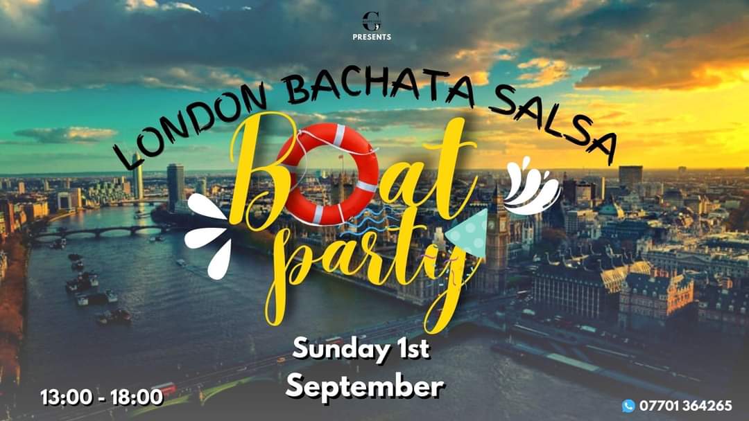 Poster graphic for September Bachata Salsa Boat Party