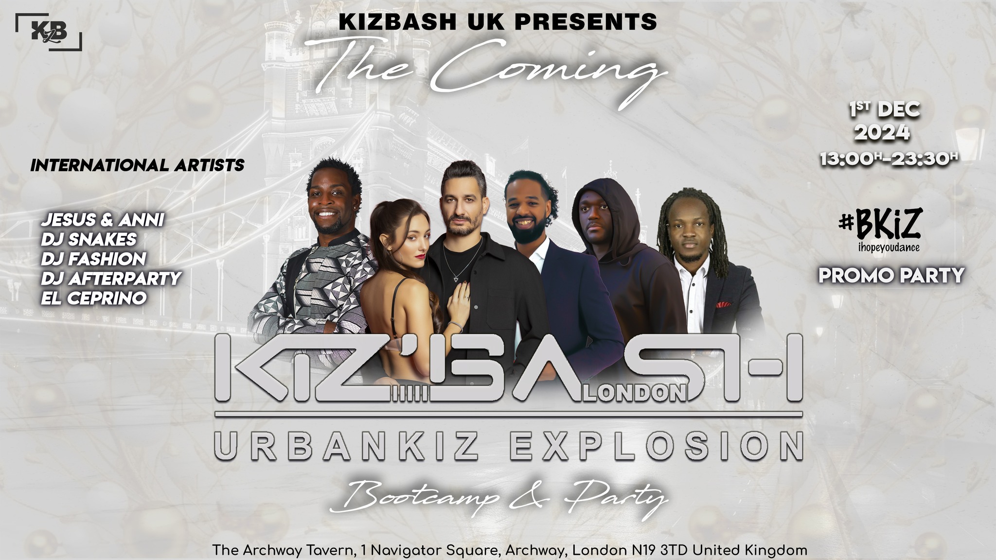 Poster graphic for Kiz'Bash in December
